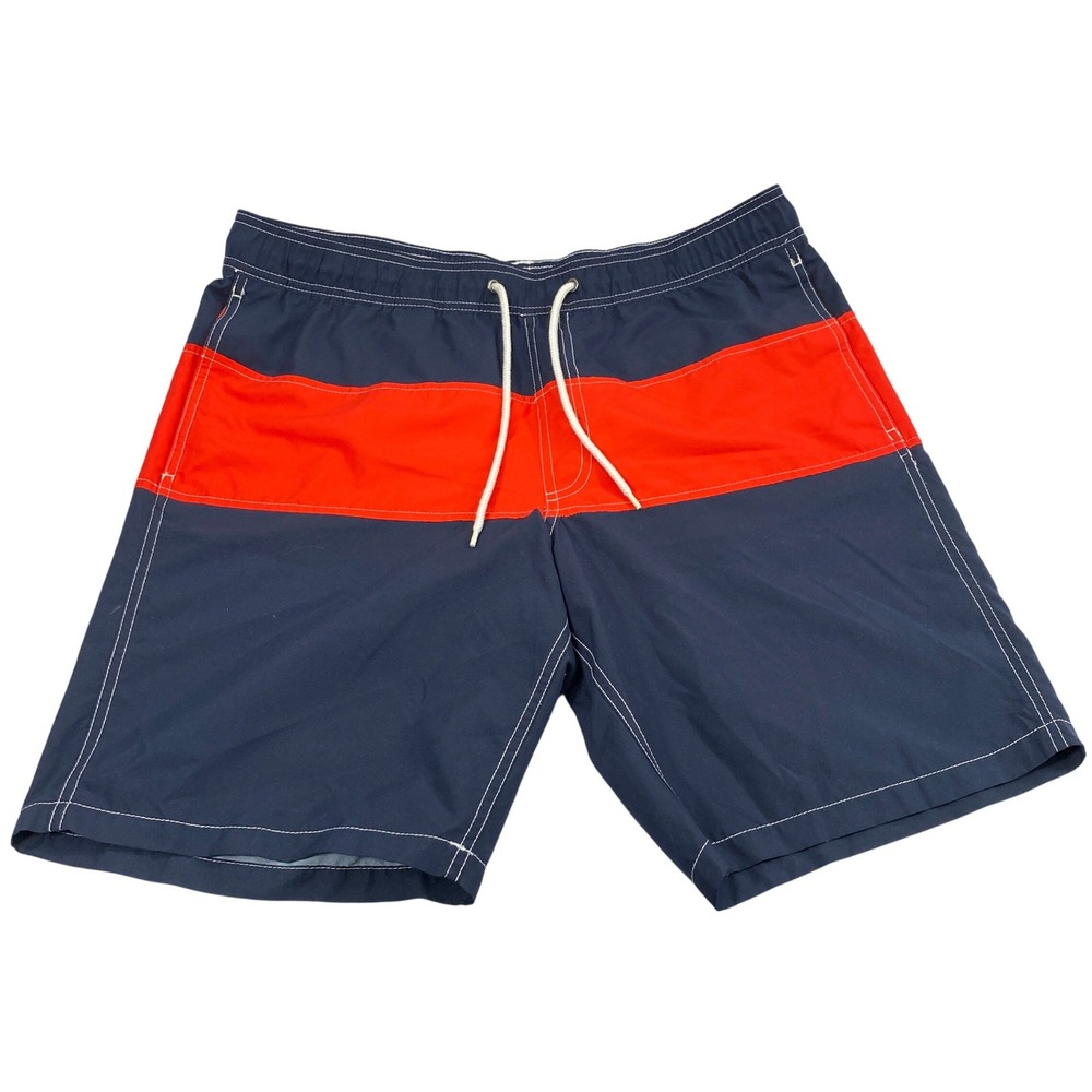 Gap Swim Trunks Mens Large Navy Blue Red Colorblock Board Shorts Nautical Summer